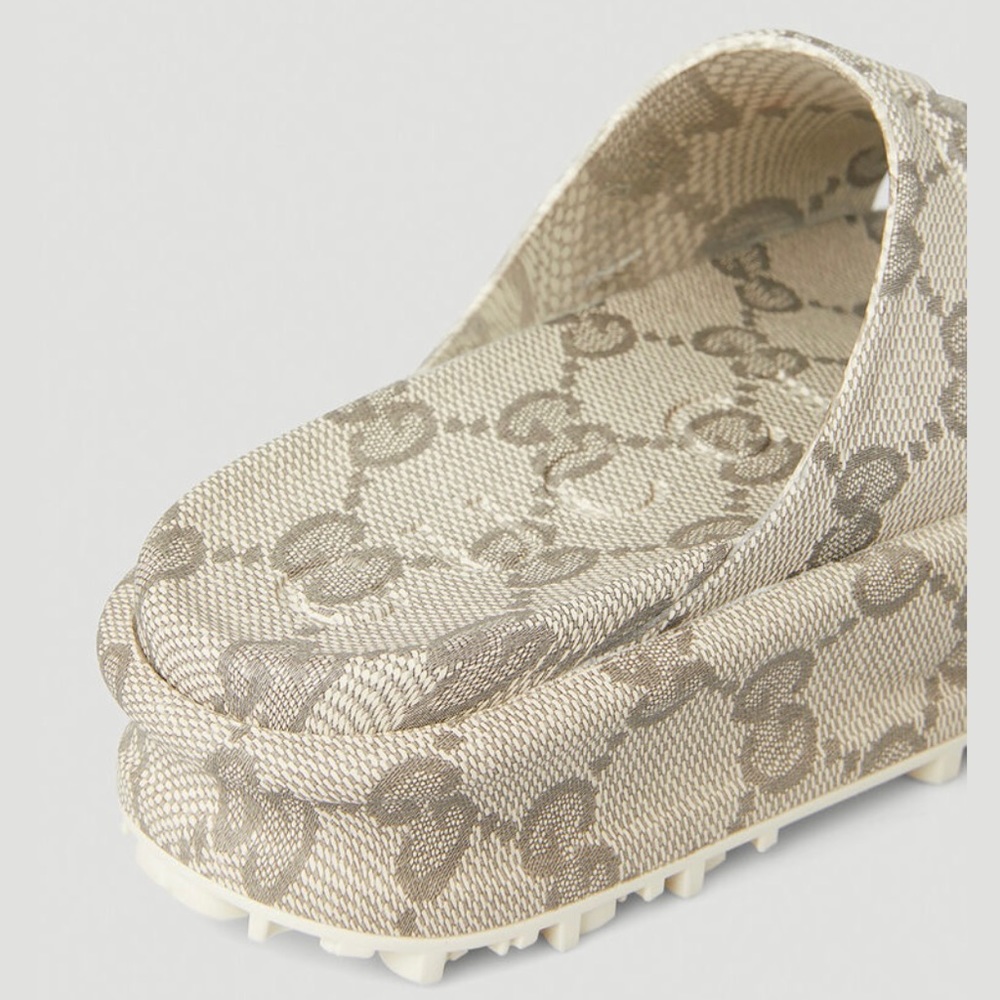 GUCCI Miami GG logo platform slides sandals - Picture 5 of 5